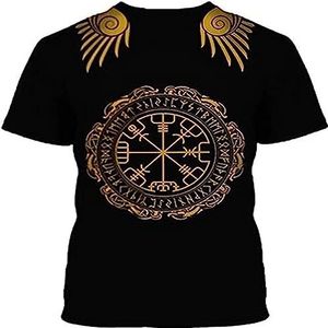 Vintage Viking Raven paar T-shirt, 3D-printen klassieke Harajuku zomer ademende korte mouwen, het perfecte vaderdag- en verjaardagscadeau.