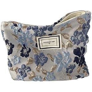 Esthetische Bloemen Make-up Tas Coquette Cosmetische Tas Kant Leuke Make-up Tas Reizen Gewatteerde Cosmetische Pouch voor Vrouwen Meisjes, A-02