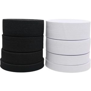 10 yards platte elastische band wit zwart rubberen tape naaien doe-het-zelf ambachten kledingstuk kleding accessoires rekbare banden lintkoorden-zwart-45mm-10 yards