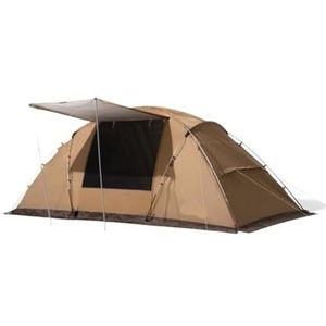 Kampeertent Draagbaar strand Campingtent met twee slaapkamers, één kamer, vier personen, reisuitrusting, wandelen in de natuur Kampeer tent (Color : Khaki)