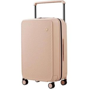 Bagage Koffers met grote capaciteit Handbagage Intrekbare bagage met breed handvat for mannen en vrouwen Zakenreiskoffer Schokbestendig (Color : Pink, Size : 20inch)