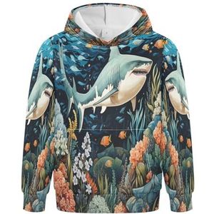 KAAVIYO Coole zeedieren hoodies atletische sweatshirts met capuchon schattig 3D-print voor meisjes jongens, Patroon, S