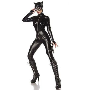 Mask Paradise Halloween Dames Kost? m Sexy Catfighter Catwoman gemaakt van polyester en elastaan in de kleur zwart, maat M, 80061-002-025