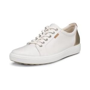 ECCO Soft 7 Sneaker voor dames, Wit Puur Wit Goud Exclusief, 6/6.5 UK