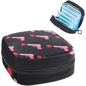 Maandverband Opbergtas,Draagbare maandverband Opbergzak,Rose, Meerkleurig, 4.7x6.6x6.6 in/12x17x17 cm
