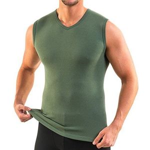 HERMKO 3050 Heren spier shirt met V-hals exclusive by van 100% biologisch katoen Atlethic Vest onderhemd, Größe Herren:5 (M), Farbe:tanne