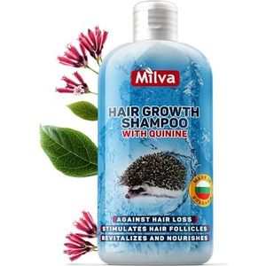 Milva Chinin Shampoo tegen haaruitval, voor betere haargroei, haaruitvalshampoo voor mannen en vrouwen, haargroeimiddel, haarshampoo met kinine, haarverzorging voor meerdere haren op het hoofd, 200 ml