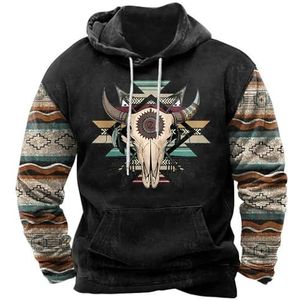 MYLLJBD Men'S Hoodies Mens Hoodies Pullover Lightweight Hooded Sweatshrits Casual Slim Graphic Hoodie Ethnic Print Top Long Sleeve Shirt Stand -a-l