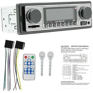 Bluetooth autoradio vintage dual-knob mp3-speler fm-tuner stereo usb aux klassieke auto retro-ontvanger luidspreker accessoires