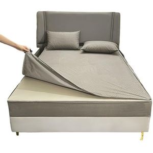 NUOYIXUAN - Waterdichte Matrashoes - Donkergrijs - 140 x 200 x 15 cm - Met Rits