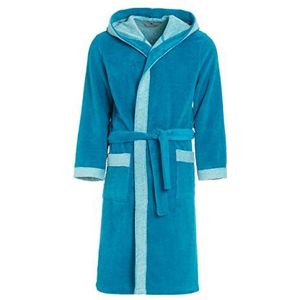 Heren badjas Revise RE-855 - met bamboevezel - met capuchon - saunamantel, turquoise, M