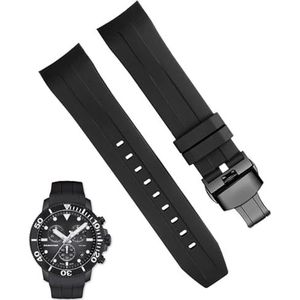 dayeer Waterdichte Siliconen Horloge Band Voor Tissot T120417 T120407 Quartz Wijzerplaat Sport Mannen Horloge Band Horlogeband (Color : Black black, Size : 22mm)