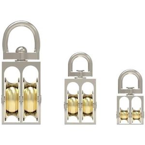 Enkelvoudig katrolblok, Zinklegering enkele dubbele wielpoelie meerdere maten(Double pulley 43mm)