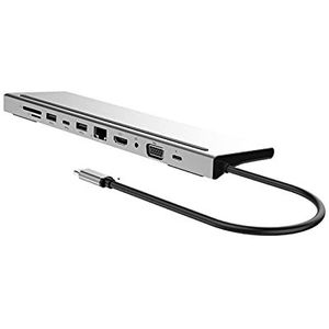 LESANGBAIHUODIAN USB C HUB Type C Adapter 11 In 1 87W Oplader Poort 4K HD, VGA SD TF-kaartlezer 4 USB3.0-poorten (Color : Gray)