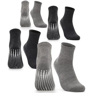 Occulto - Andi - Antislip Sokken - Zwart-Grijs - Pak van 4