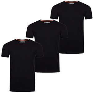 riverso RIVLenny Basic T-shirt voor heren, verpakking van 3 stuks, ronde hals, regular fit, korte mouwen, eenkleurig, vlammgaren, dun product, 100% katoen, zwart, wit, grijs, blauw, marineblauw,