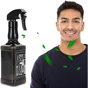 500 ml kappersspray, vintage wijnfleslook, watersproeier, lege navulbare spuitfles voor kapsel, plantenverzorging, reiniging (zwart)