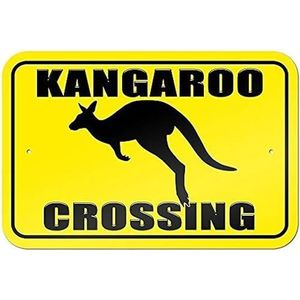 Kangaroo Crossing Waarschuwing Tin Bord 8x12