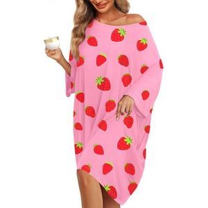 Plus Size Nachthemden voor Vrouwen Oversized Slaap T-shirts Jurk Korte Mouwen Nachtkleding Met Zak