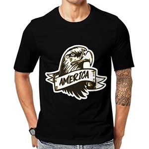 America Eagle Proud Country Usa grafisch T-shirt met korte mouwen voor heren ronde hals print casual tee tops 3XL