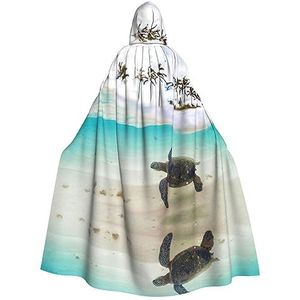 DEXNEL Sea Turtle1 150 cm Hooded Cape Unisex Halloween mantel voor duivel heks tovenaar Halloween Cosplay, aankleden