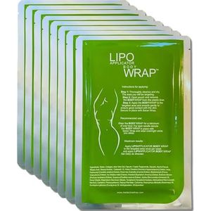 Lipo Applicator Lichaam spakking Verstevigende Patches - Groene Thee, Guarana & Zeewier Wikkels | Anti-cellulitis Wikkels voor Versteviging & Contouren van Buik, Taille, Armen & Buik - 8 Wikkels