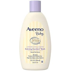 Aveeno Baby kalmerend comfort bad, lavendel en vanille, 8 oz.