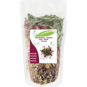 Kruidenhaaroliemix - 75 gr - 18 essentiële rauwe kruiden voor olie-infusie | 100% natuurlijke Indiase kruiden
