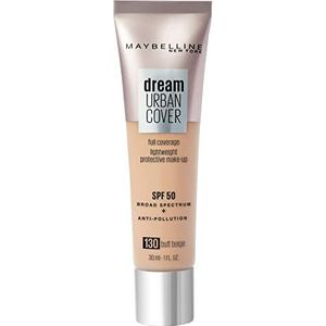 Maybelline Dream Urban Cover Full Coverage, Lightweight Foundation SPF50 30ml - 130 Buff Beige