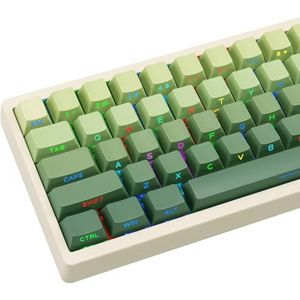 JOLINTAL 136 toetsen gradiënt groene toetsdoppen, PBT Double Shot Dying toetsdoppen, kersenprofiel zijprint glans door toetsdoppen, premium retro toetsdoppen, aangepaste verlichte toetsen voor