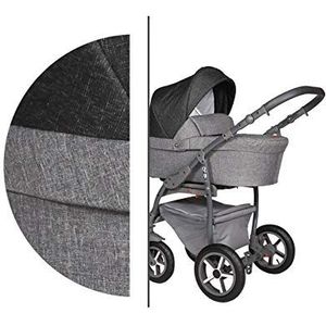 Reissysteem 3in1 Isofix Buggy Pram Carrycot Pushchair Q9 door ChillyKids 3in1 with baby seat Mountain Grey Q9/177A