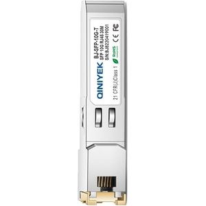 QINIYEK 10GBase-T SFP+ Transceiver, 10G SFP+ RJ45 Koper Transceiver, Compatibel voor Cisco SFP-10G-TS, Ubiquiti UniFi UF-RJ45-10G, Netgear AXM765, Mikrotik, Fortinet, Supermicro, tot 30m
