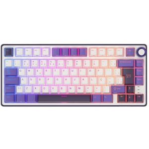 Pakking Bedraad Mechanisch Toetsenbord Met Hot-Swappable 80 RGB Backlit MDA PBT Keycaps Compatibel Met RK R75 (Braziliaanse Blackberry)