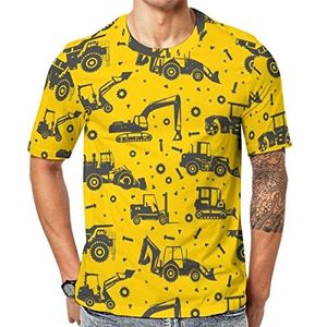 Cartoon graafmachine en tractor mannen bemanning T-shirts korte mouw T-shirt casual atletische zomer tops