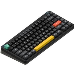 Nuphy Halo75 V2 Mechanisch Gaming Toetsenbord, 75% Draadloos Hot Swappable Bluetooth, 83 Toetsen, RGB LED, Ondersteuning Bluetooth/2.4GHz/USB-C - (Zwart, Lemon (55gf))