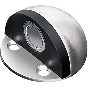 SFOCQVISH 4 stuks roestvrijstalen deurstopper, ovale vloergemonteerde halve maan deurstop, magnetische deurstopper met schroeven en lijmen die je muren beschermen tegen schroeven en beschadiging, e (A