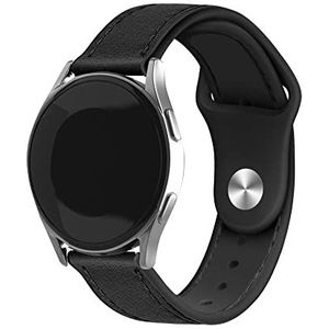 Strap-it leren hybrid bandje - zwart - Geschikt voor Samsung Galaxy Watch 4 Classic 46mm