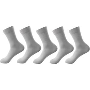 YIJIANUO 2025 Casual Heren Zakelijke Sokken Zomer Winter Katoenen Sokken Sneldrogend Zwart Wit Lange Sok Plus Size, Lichtgrijs, RU 25-28