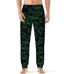 This Guy Loves St. Patricks Day Heren Slaap Pyjama Lounge Pant Rechte Fit Slaap Bottoms Zachte Lange Pj Broek Nachtkleding