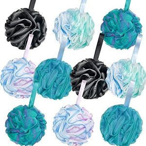 10 Pack Bad Spons Douche Loofahs 40g, Mesh Poef Bad Scrunchies Body Wash Puff, Body Scrubber Exfoliërende Bad Spons voor Vrouwen en Mannen