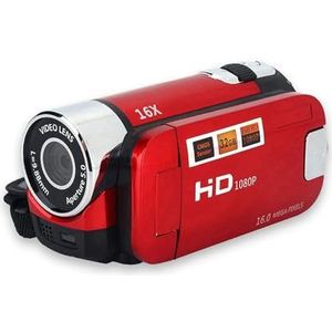 Sugoyi Digitale videocamera, DV Full HD 1080P 16X High Definition, 270 ° rotatie (EU rood)