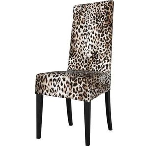 KemEng Leopard Design Patroon, Stoelhoezen, Stoelbeschermer, Stretch Eetkamerstoel Slipcover Seat Cover voor Stoelen