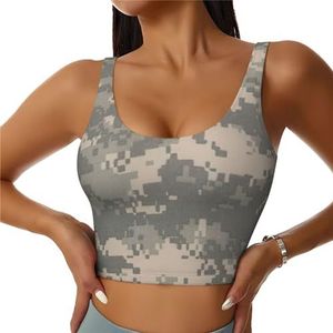 Leger Digitale Camouflage Print Casual Wear Vrouwen Sport Vest Yoga Vest Workout Vest Voor Vrouwen Lichtgewicht Trendy, Zwart, S