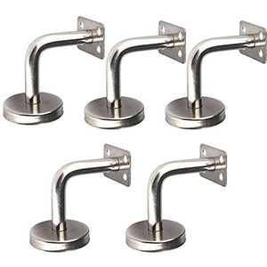 Plankbeugels 5 Stks Roestvrijstalen Handrail Beugels Wall Mount Display Trap Hout Metalen Railing Supporter Meubelbeugel Steunbeugels voor rekken