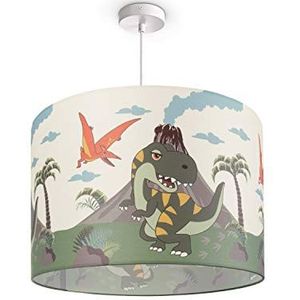 Paco Home Hanglamp Kinderkamer Stof Lampenkap Rond Jungle Dieren Jongen Meisje E27 Bont