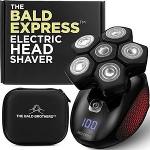 The Bald Express elektrische hoofdscheerapparaten voor kale mannen - The Bald Brothers - 5-in-1 draadloze verzorgingsset voor heren | Elektrisch scheren voor kale mannen | USB-lading |
