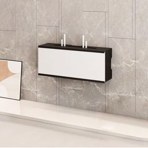 XCLOOZGL Modern Stijl Wifi Router Opbergdoos Verstopper Grote Capaciteit Projector Plank Wandmontage of Bureaublad Kabelmanagement Doos Houten Modem Organizer Stekkerdoos,B,40X11X21CM