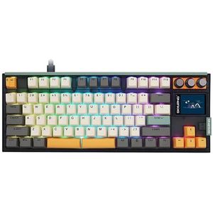 GK87 Pro 3-Mode Draadloos Mechanisch Toetsenbord 8000hz Hot-Swappable 2-inch RGB Scherm Aangepast Lage Latency Game Toetsenbord(Rose Sea-Blue,SPARTAN)