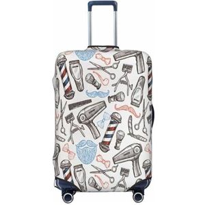 EdsfFehs Kapper Benodigdheden Patroon Print Bagage Cover, Mode Koffer Protector Wasbaar Krasbestendig, Zwart, XL