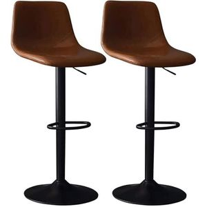 Bar Ergonomische barkrukken set van 2, 360° draaibare stoelen op tegenhoogte met rugleuning, modern design kunstleren stoelen metalen poten Krukken (Size : B)
